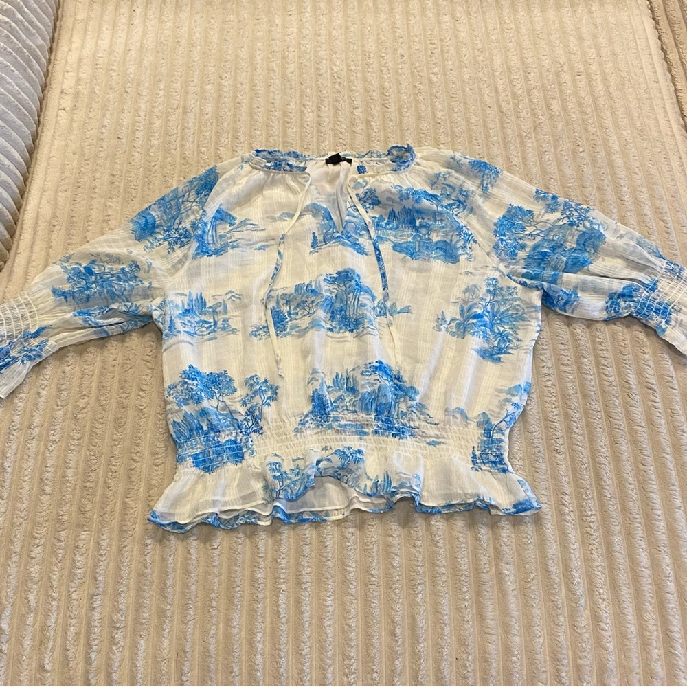 Ann Taylor Blue and White Top